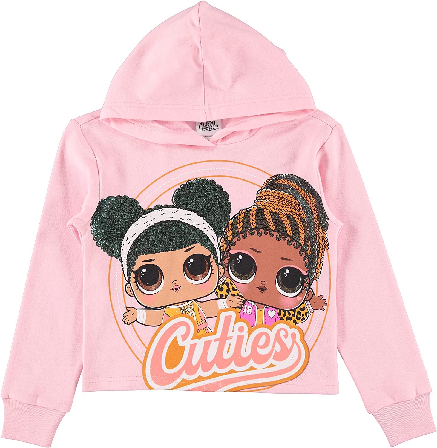L.O.L. Surprise! Girls Allover Print Hoodie- Raw Edge Skimmer Hoodie Little to Big Girl sizes 4-20